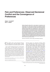 Pain and Preferences: Observed Decisional Conflict and the Convergence of Preferences