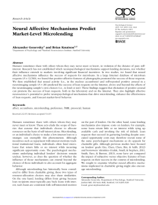 Neural Affective Mechanisms Predict Market-Level Microlending Research Article 588467