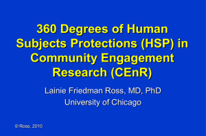 360 Degrees of Human Subjects Protections (HSP) in Community Engagement Research (CEnR)