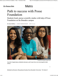 Path to success with Posse Foundation - Metro - The...