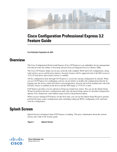 Cisco Configuration Professional Express 3.2 Feature Guide Overview