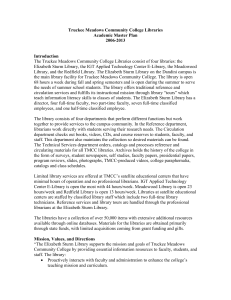 Truckee Meadows Community College Libraries Academic Master Plan 2006-2013 Introduction