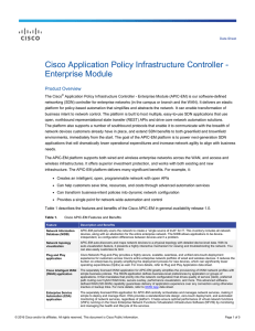 Cisco Application Policy Infrastructure Controller - Enterprise Module Product Overview