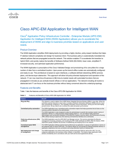 Cisco APIC-EM Application for Intelligent WAN