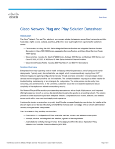 Cisco Network Plug and Play Solution Datasheet Introduction