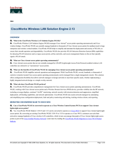 CiscoWorks Wireless LAN Solution Engine 2.13 Q. A.