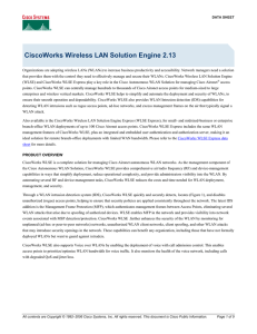 CiscoWorks Wireless LAN Solution Engine 2.13