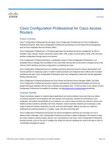 Cisco Configuration Professional for Cisco Access Routers Product Overview