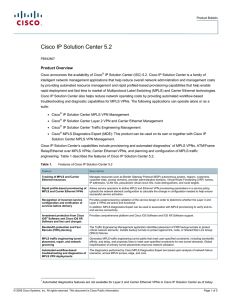 Cisco IP Solution Center 5.2 Product Overview