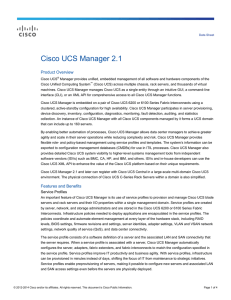 Cisco UCS Manager 2.1 Product Overview