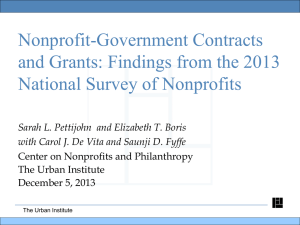 Nonprofit-Government Contracts and Grants: Findings from the 2013 National Survey of Nonprofits