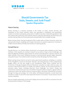 Should Governments Tax Soda, Sweets, and Junk Food? Speaker Biographies