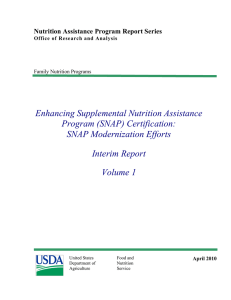 Enhancing Supplemental Nutrition Assistance Program (SNAP) Certification: SNAP Modernization Efforts Interim Report