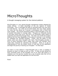 MicroThoughts A thought managing system for the Android platform