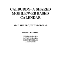 CALBUDDY- A SHARED MOBILE/WEB BASED CALENDAR AIAD 8803 PROJECT PROPOSAL
