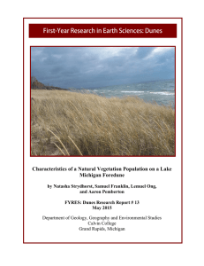 Characteristics of a Natural Vegetation Population on a Lake Michigan Foredune