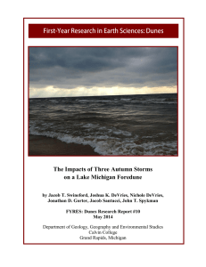 The Impacts of Three Autumn Storms on a Lake Michigan Foredune
