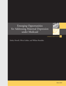 Emerging Opportunities for Addressing Maternal Depression under Medicaid