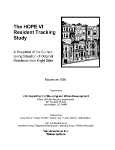 The HOPE VI Resident Tracking Study