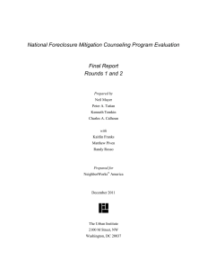 National Foreclosure Mitigation Counseling Program Evaluation Final Report Rounds 1 and 2