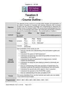 Taxation II - Course Outline - AY 319