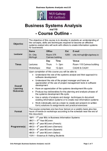 Business Systems Analysis - Course Outline - ms110