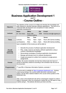 Business Application Development 1 - Course Outline - ms111