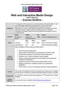 Web and Interactive Media Design - Course Outline - ms321 (2012/13)