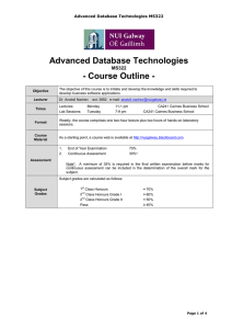 Advanced Database Technologies - Course Outline - MS322