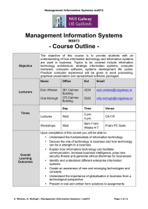 Management Information Systems - Course Outline - MS873