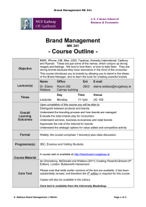 Brand Management - Course Outline - MK 341