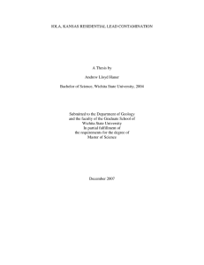 IOLA, KANSAS RESIDENTIAL LEAD CONTAMINATION  A Thesis by Andrew Lloyd Haner