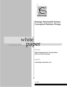 paper white Strategic Intermodal System: Conceptual Database Design