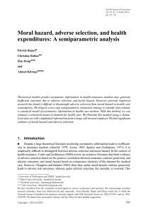 Moral hazard, adverse selection, and health expenditures: A semiparametric analysis