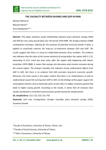 ISSN: 2278-6252  THE CAUSALITY BETWEEN SAVINGS AND GDP IN IRAN