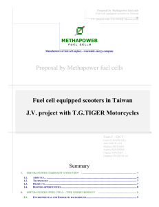 Proposal by Methapower fuel cells Summary Team F - ESCT