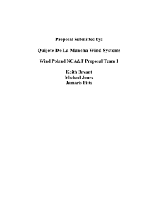 Quijote De La Mancha Wind Systems Proposal Submitted by: Keith Bryant