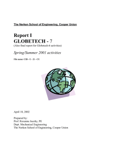 Report I GLOBETECH - Spring/Summer 2001 activities