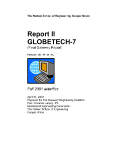 Fall 2001 activities  (Final Gateway Report)