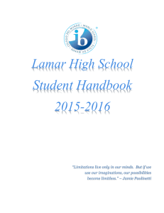 Student Handbook  Lamar High School 2015-2016