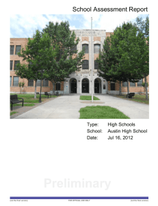 Preliminary School Assessment Report Type: High Schools