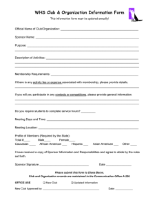 WHS Club &amp; Organization Information Form