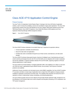 Cisco ACE 4710 Application Control Engine Product Overview