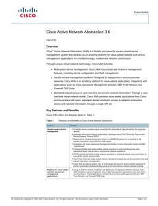 Cisco Active Network Abstraction 3.6 Overview