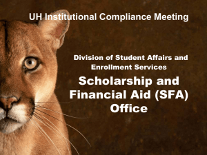 Scholarship and Financial Aid (SFA) Office