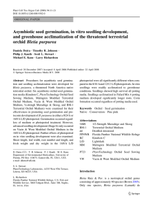 Asymbiotic seed germination, in vitro seedling development,