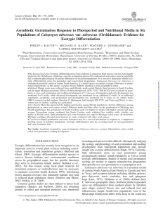 Asymbiotic Germination Response to Photoperiod and Nutritional Media in Six