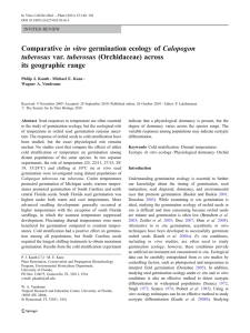 Comparative in vitro germination ecology of Calopogon its geographic range