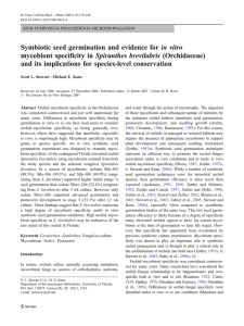 in vitro Symbiotic seed germination and evidence for Spiranthes brevilabris (Orchidaceae)