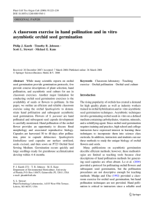 A classroom exercise in hand pollination and in vitro